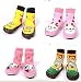 Bebedou baby socks (2 pairs pack) colourful cutest home socks 18 to 36 months Baby Toddlers Kids Comfy Indoor Slippers Shoes Socks Moccasins NON SKID Indoor Shoes Socks Durable Multifunctional slip baby booties breathable toddler elastic, warm and thick socks with soft leather sole, 2 for the price of 1 (blue red)