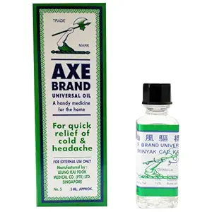 Axe Brand Universal Oil 5ml (Pack of 2) For Quick Relief of Cold, Headache, Blocked Nose, Insect Bite & Muscular Pain