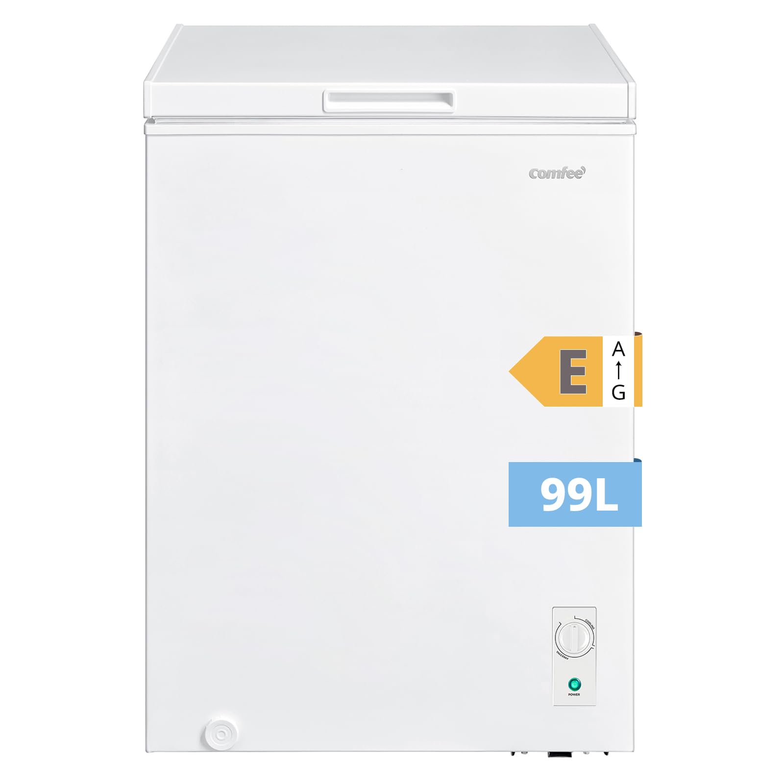 Comfee' RCC102WH2EU(E) Congelador Arcón Independiente 99L, Convertible a Congelador/Refrigerador, Inverter, Clasificación de 4 Estrellas, Apto para Garajes, Blanco - 1