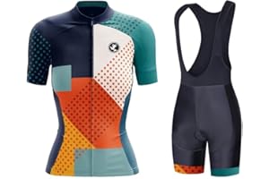 UGLY FROG Conjunto Ropa Ciclismo Mujer Verano Traje Bici MTB Manga Corta,Maillot Camiseta Ciclo y Culotte Tirantes con 19D Gel Acolchado,Completa Bicicleta Jerseys Transpirable Secado Ráido