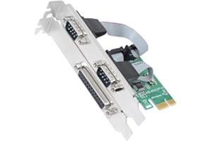 Jeirdus PCIe Parallel Serial Combo Card, Dual RS-232 Serial Port COM & DB25 Printer Parallel Port LPT to PCI Express Card Adapter Converter WCH382 Chip with Low Bracket