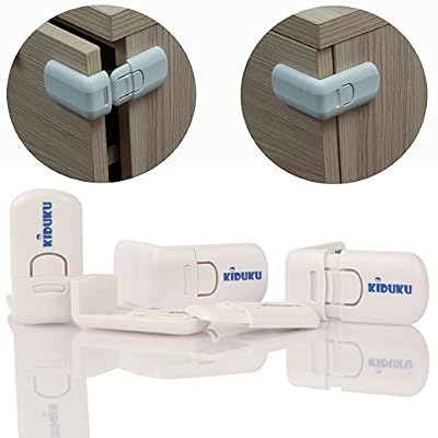 kiduku® Lot de 4 tiroir sécurité sécurité enfant tiroir verrouillage armoire, serrure de meuble, serrure pour tiroir de sécurité pour tiroirs, produits de nettoyage-Armoires, réutilisable