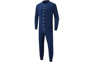 WAZHAKU Men's Sleepwear Sexy Jumpsuit Pyjamas Jumpsuit One Piece Long Jumpsuit Onesie Pyjamas Slim Fit Romper Trousers House Wear Hawaii Beach Suit