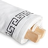 XXL Outdoor Hängematte Trinidad mit gesticktem Muster-Streifen | Stabhängematte wollweiß | atmungsaktiv | Spreizstab - 3