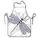 Produktbild Art Dragonflies Schürzen Lätzchen Unisex Lace Adjustable Polyester Chef Cooking Long Full Kitchen Aprons Outdoor Restaurant Grill Ladies Aprons