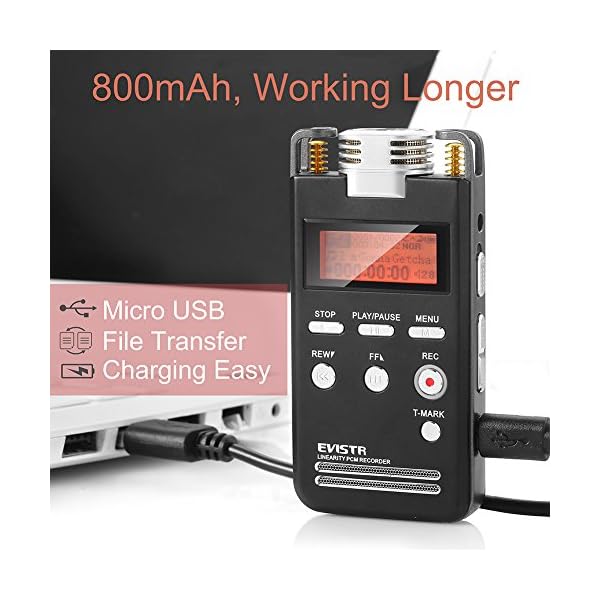 EVISTR Digital Voice Activated Recorder 8GB Portable Dictaphone High