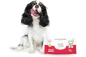 Italian Pet - Salviette Biodegradabili alla Clorexidina per Cani e Gatti | Pulizia e Disinfezione di Zampe, Orecchie, Occhi e Manto | 50 pz 20x30 cm
