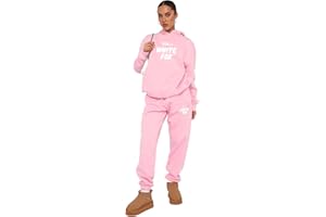 B&S TRENDZ Women's Tracksuits Printed Sweatshirt and Sweatpants Sets 2 Piece Jogger, Letter Print Set, Casual Activewear Loungewear Sets for Ladies Kids, Womens Full Set Outfits Fashion Hoodies and Sweatpant