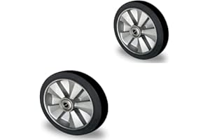 ARTIST UNKNOWN 2 Stk.Gummi Rad 200 mm für Hubwagen mit Kugellager Bohrung 20 (200-20-50)