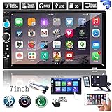  Mallallah 7 Pulgadas 2din Coche Reproductor mp5 con cámara de Retroceso de vídeo estéreo Bluetooth FM Radio AV Pantalla táctil Player Soporte Interfaz MP3 GPS (con cámara)