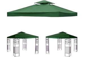 GREEN BAY Greenbay 2-Tier Replacement Top Fabric for 3x3m Gazebo Pavilion Roof Canopy Green