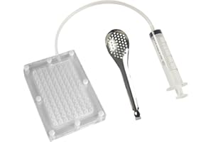 DUEBEL Kit para hacer caviar, 96 agujeros, caja de caviar con cuchara estallar Boba Maker caja para hacer caviar, dispensador de salsa de corzas, colador, esferificación, cuentagotas molecular