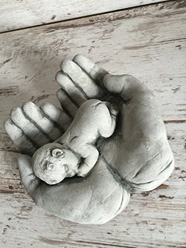 Steinfigur Hände Kind Baby Allerheiligen Allerseelen Weihnachten Grabschmuck Neu - 2