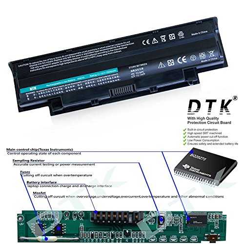 Dtk® Ultra Hochleistung Notebook Laptop Batterie Li-ion Akku für Dell Inspiron 3420 3520 13r 14r 15r 17r N3010 N3110 N4010 N4050 N4110 N5110 N5010 N5030 N5040 N5050 M5110 M5010 M4110 M501,P/N J1knd 4t7jn [9-cell 6600mah] - 2