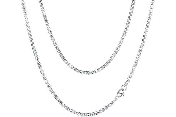 FaithHeart 3MM/6MM Chaine Homme Femme Acier Inoxydable,Collier pour Pendentif Maillon Vénitienne,45/50/55/60/65/70/-75/80cm,Chainette INOX Lien Bijoux Mixte Hommes Garçons