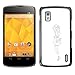 Produktbild Be Good Phone Accessory // Hartschalen Handyhülle Schutzhülle Schutz Etui Hülle für LG Google Nexus 4 E960 // Fashion Sketch White Black Dress