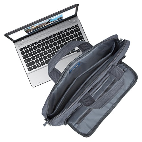RIVACASE Notebooktasche bis 15.6″ – Stilvolle Tasche aus wasserabweisenden Material und gepolsterten Seiten – Grau - 8