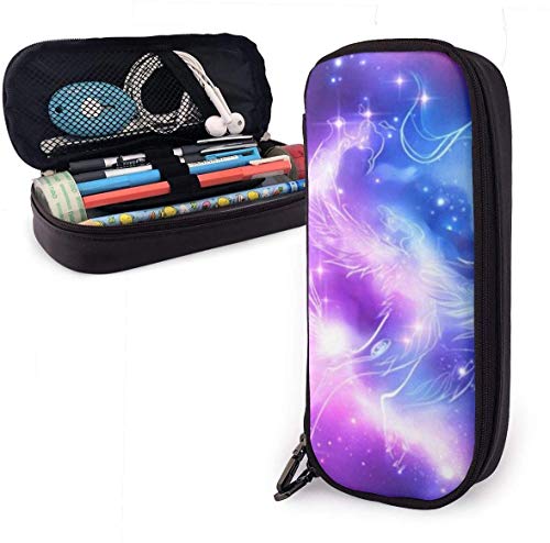 Wolf 's Paradise Galaxy étui à crayons en cuir durable étudiants papeterie pour Middle High School Collage Office