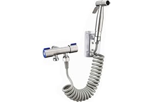 FURNRUBDEN Rociador de bidé de mano Pulverizador de inodoro De Mano con Manguera válvula acero inoxidable