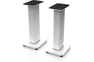 Kanto SX22W - Supporto per altoparlante con piedini isolanti, altezza 55,9 cm, colore: Nero | Bianco