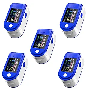 Vaku Luxos (Pack of 5) Combo Pulse Fingertip Oximeter for Doctors/Personal Use Highest Accuracy Blood Oxygen Level SpO2 Monitor with Four Color TFT Digital Display (Pack of 5 Oximeter)