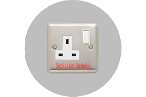DSD Supplies ltd. Socket Surround, Single Round Acrylic Back Panel, Hygienic Circle Wall Cover, Trim, Back or Finger Plate Frame, Colour:Grey