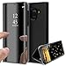 Produktbild HMTECH Galaxy J6 2018 Hülle Kristallklar Plating Überzug Spiegel Makeup Flip PU Lederhülle im Bookstyle Hart PC Magnetverschluss Standfunktion Schutzhülle für J6 2018,Black PU Mirror