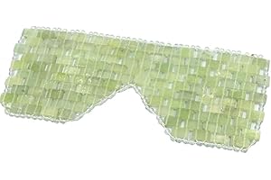 AITELEI Maschera per gli occhi di giada naturale Maschera per gli occhi per dormire per il viso antietà Terapia calda o fredda Benda per occhi, maschere per occhiaie e gonfiore