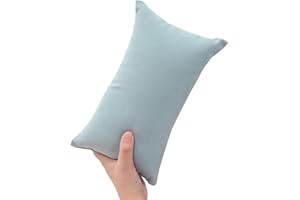 PLUSHCEWT Mini oreillers pour dormir - 27,9 x 17,8 cm - Oreiller de voyage en coton lavable en machine (bleu) - Cou, poignet, lombaires et genoux