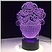 Produktbild 3D Rose Blumenvase Nachtlicht 7 Farbwechsel Led Tisch Schreibtischlampe Acryl Flache Basis Usb Ladegerät Dekoration Licht Box Kindertagsgeschenke