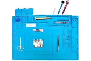 SZKKQKJ lötmatte,magnetfeldmatte,Reparatur- und Lötmatte Silikon, 500°C Werkbankmatte,für die Reparatur von Uhren, Telefonen Laptops，Magnetische Lötmatte (45 x 30 cm)
