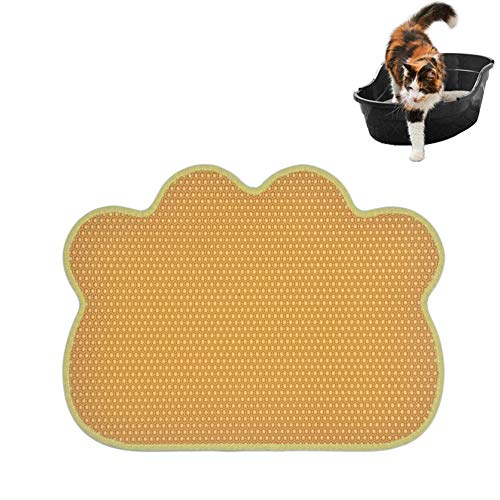 Preisvergleich Produktbild DOOKK Katzenklo Unterleger,Katzenklo Matte wasserdichter Urin leicht zu reinigen Verteilungskontrolle Waben Doppelschicht-Design 18.11in * 24.21in