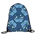 Produktbild gthytjhv Multicolor Mosaic Roses Sackpack Rucksack mit Kordelzug Waterproof Sportrucksack Daypack Blue Castles4 Lightweight Unique 16.9x14.2