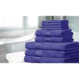 Knightsbridge Juego de 9 toallas 100% algodón egipcio peinado 500g/m2 (Navy)