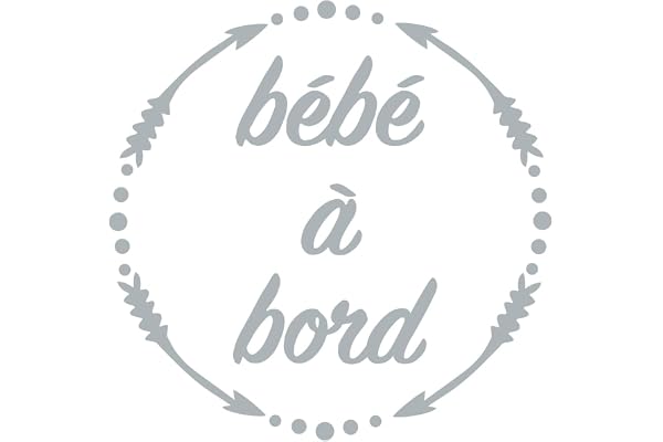 Ambiance Sticker Autocollant de Voiture Bébé à Bord Argent - H15 x L15 cm