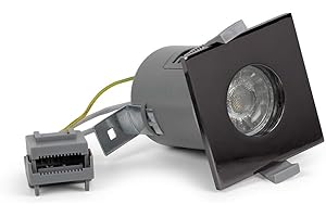 Lieber Black Nickel GU10 Fire Rated IP65 Square Ceiling Downlight - for Bathroom, Bedroom, Kitchen