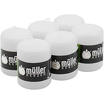 Candele A Colonna Müller Avorio | Set 6 Pezzi, 68x135mm, 40 Ore Di Durata, Cera Antigoccia - Foto 7
