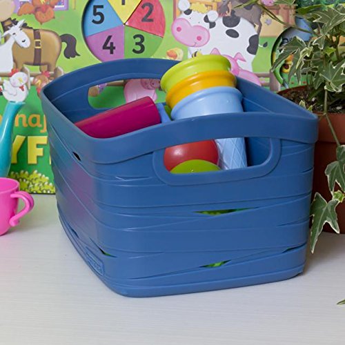 Curver Box Ribbon blau Korb 24 x 16 x 12,5 cm Aufbewahrungsbox Wäschekorb Dekobox Klammerkorb Kleinteile - 7