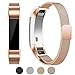 Produktbild Bear Village Fitbit Alta Armband und Alta HR Metallarmband, Handgelengband, Mailändermetall Edelstahl verstellbar Ersatzarmband Handgelenkband mit Metall-Magnetverschluss für Fitbit Alta/Alta HR, Schwarz