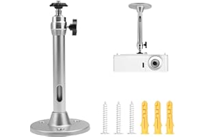 EXIN DEHCEN Staffa Proiettore Soffitto, Alluminio Universale Supporto Proiettore Ruotabile a 360° , Supporto Proiettore Parete per Mini Proiettori,Fotocamere Digitali,Videocamere e Apparecchiature di Sorveglianza