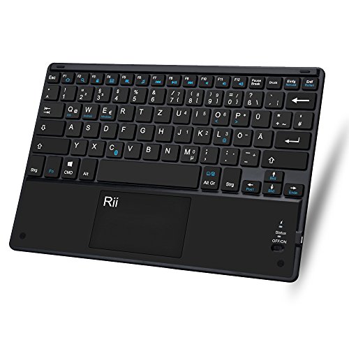 Rii Sehr Dünne Bluetooth 3.0 Kabellose Tastatur (Deutsches QWERTZ Layout) für Apple und PC , Windows 7 + 8,Linux,Mac OS X,Notebook,Laptop,Netbook,Mac Book,Tablets,Apple iPad,Samsung Galaxy Tab2,Galaxy Note,Smart Phones,Android,Iphone - 2