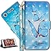 Produktbild HMTECH Sony Xperia XA1 Hülle Luxus 3D Blau Schmetterling Flip Standfunktion Karten Slot Magnetverschluß Brieftasche Taschen Schalen Handy Ledercase für Sony Xperia XA1,Blue Butterflies on Lake