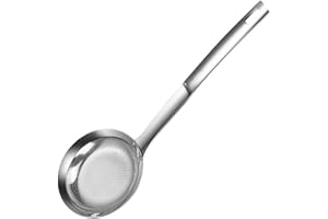 Hearthxy Schaumlöffel Edelstahl Schöpfkelle Feinmaschig Abseihlöffel Löffel Filter küchensieb Frittierlöffel Feines Sieb für Küche Kochen und Frittieren, Filter Mehl, Filtern von Feuchtigkeit Öl