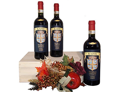 Cassetta Vino Importante Brunello di Montalcino della Fattoria dei Barbi - Regalo Indicato per Celebrare una Festa o una Ricorrenza - cod 34a