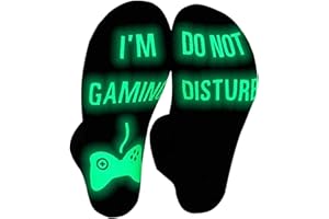 Himozoo Do Not Disturb I'm Gaming Socks, Novelty Funny Gifts for Sons Teen Boys Husbands Dad Boyfriend Mens Women Gamer