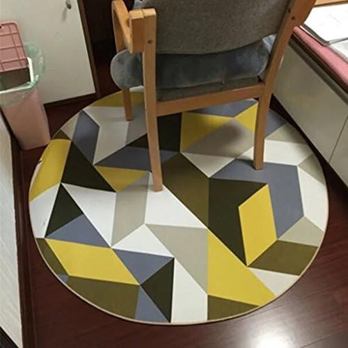 YOTA HOME Rug Carpets Modern Minimalist Geometric Study Round Rugs Bedrooms Living Rooms Nordic Rugs Bedside Computer Seat Covers Non-slip 80cm, 100cm, 120cm Carpet (Size : 80cm)