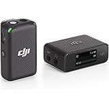 DJI Mic(1 Trasmettitore + 1 Ricevitore), Microfono Wireless Lavalier, Portata 250 m, Compatto e Ultraleggero, Registrazione 1