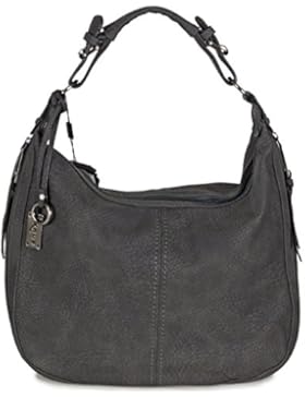 Xuna Damen XL Beuteltasche | Weiche Kunstleder Tasche | Umhängetasche mit vielen Fächern (40 x 35 x 10 cm)