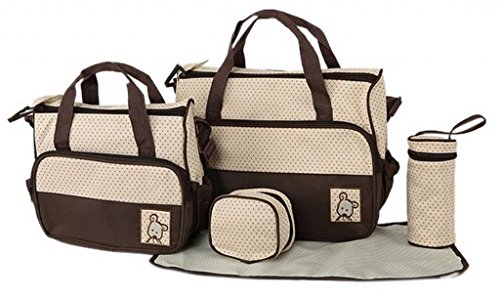 La vogue Bolso/Bolsa/Bolsillo Maternal Bebé Para Carrito Biberón Colchoneta Comida Pañal Marrón