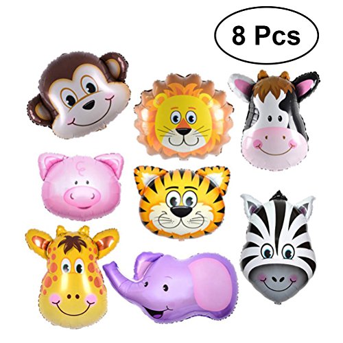 YeahiBaby Globo de la hoja animal de 8pcs Globos de helio de Mylar decoración del partido de la fiesta de bienvenida al bebé del cumpleaños